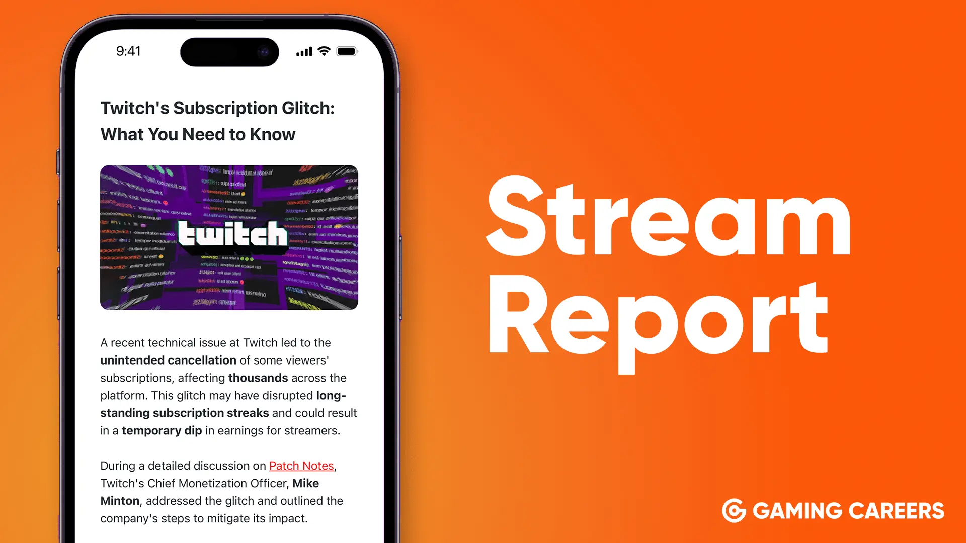 Stream Report Newstletter Gaming Careers