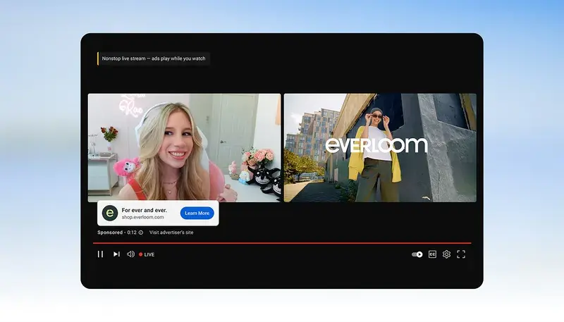 Side by Side Live Ads on YouTube Side by Side Live Ads on YouTube