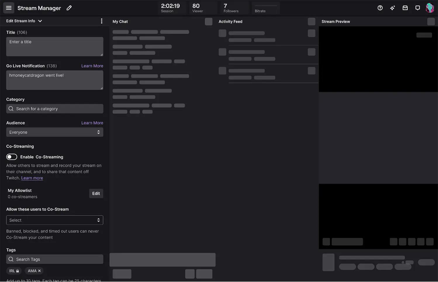 Twitch Co-Streaming Stream Manager Twitch Co Streaming Stream Manager